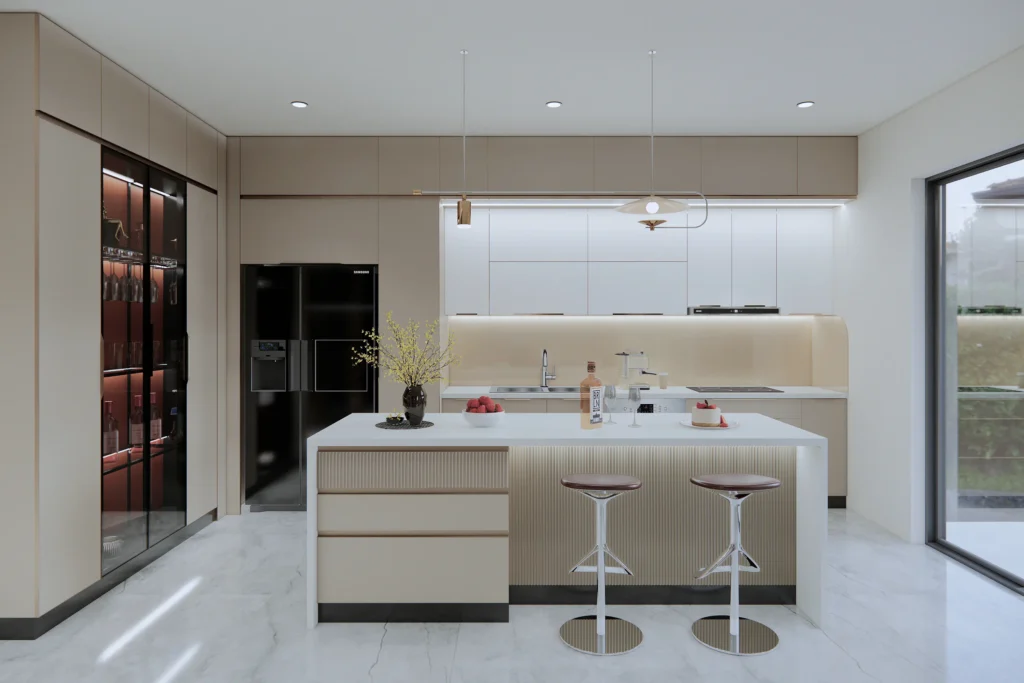 Thiết Kế Tủ Bếp Inox Cánh Kính Tại Hà Nội