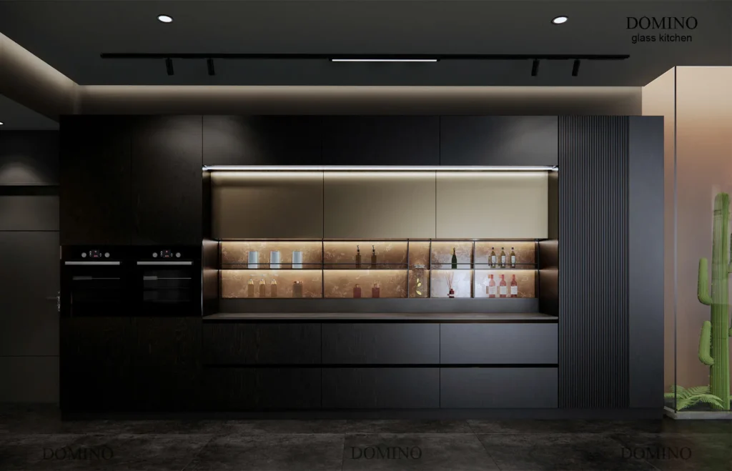 Tủ bếp Inox cánh kính Domino tại Hải Phòng 