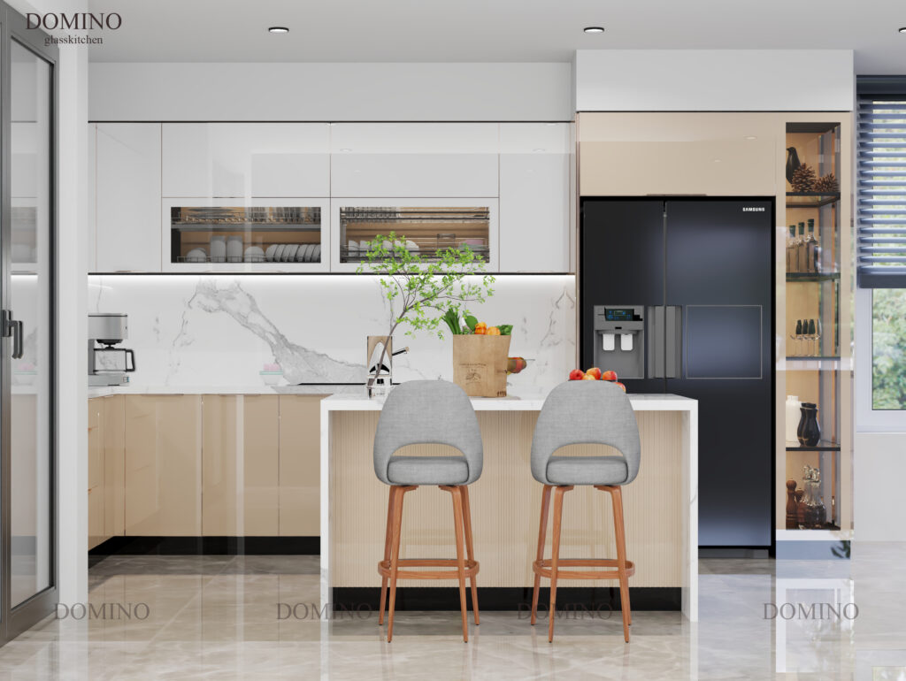 Tủ Bếp Cánh Kính Cường Lực: Cách Bảo Dưỡng, Xử Lý Vết Ố & Sửa Cánh Xệ 2026 2 Chỉnh vít bản lề 3 chiều để sửa cánh tủ bếp cánh kính cường lực bị xệ