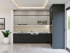 Thay cánh kính tủ bếp cường lực trên khung inox 304 có sẵn bản lề