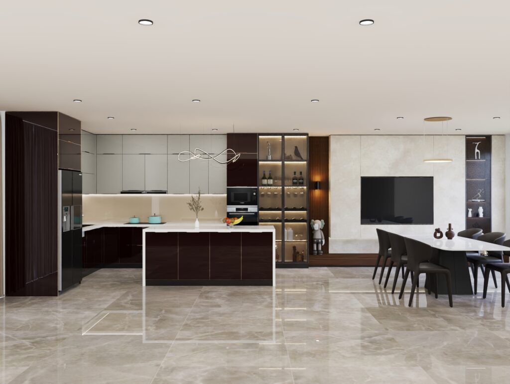 Nghiệm thu tủ bếp inox cánh kính sau lắp đặt: kiểm tra khe hở cánh và độ chắc chắn