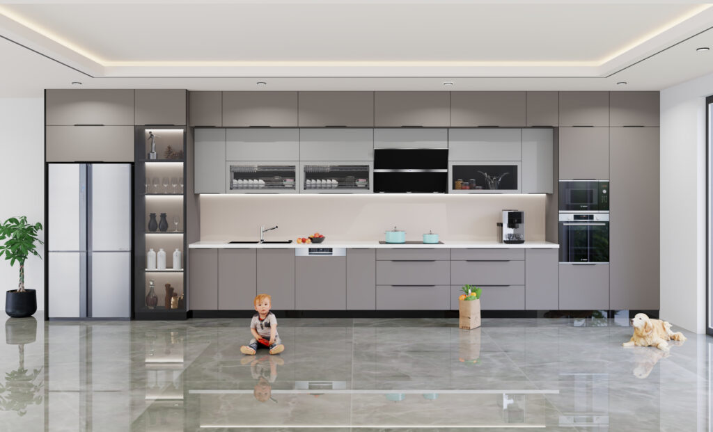 Tủ Bếp Inox Kính Cường Lực Có An Toàn Không? Phân Tích Cho Gia Đình 2026 1 Tủ bếp inox kính cường lực khung inox 304, cánh kính an toàn cho gia đình